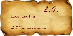 Lics Indira névjegykártya